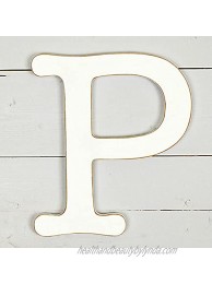 UNFINISHEDWOODCO 300601 Wall Decor 11.5" Tall Typewriter Letter P White