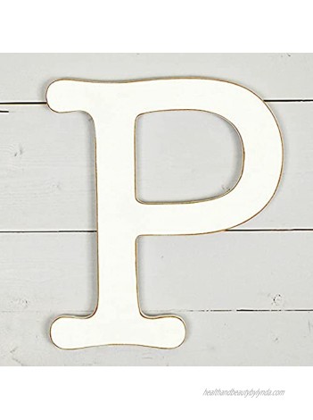 UNFINISHEDWOODCO 300601 Wall Decor 11.5" Tall Typewriter Letter P White