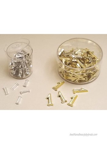 Club Green "2" Plastic Number Gold 15 x 20 mm Pack of 100