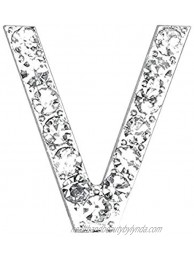 Club Green "V Diamanté Letter Silver 20 mm Pack of 5