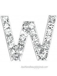 Club Green "W Diamanté Letter Silver 20 mm Pack of 5