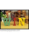 WINGONEER Multi-Color Wood Alphabet Letter Sign Name Kids Room Wedding Nursery Decoration G