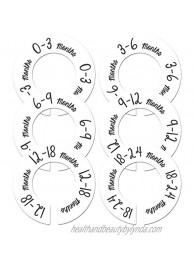 6 Baby Nursery Clothing Closet Size Dividers White Unisex Fits 1.5" Rod Ranged Months