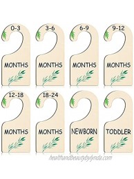 8 Pieces Wood Baby Closet Dividers from Newborn to 24 Month Wooden Closet Baby Organizer Nursery Decor for Home Nursery Baby Clothes