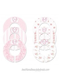 C102 Baby Girl Nursery Closet Clothing Size Dividers Pink Roses Set of 6 1.25 Inch Rod
