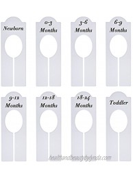 Closet Dividers Baby Nursery Clothing Rack Size Dividers Boy Girl Closet Organizer Dividers with Sizes Newborn to 18-24 Months 8 Pieces