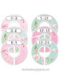 Mumsy Goose Nursery Closet Dividers Baby Girl Clothes Dividers Floral Flamingoes