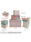 Bacati Paisley Kids Storage Laundary Hamper with Wooden Frame and Mesh Liner Coral Aqua