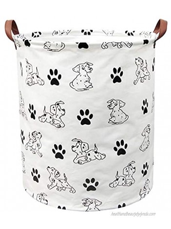BOOHIT Storage Baskets,Canvas Fabric Laundry Hamper-Collapsible Storage Bin with Handles,Toy Organizer Bin for Kid's Room,Office,Nursery Hamper Home Decor Puppies
