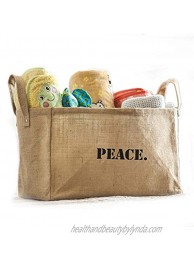 Jute Storage Baskets Collapsible Kids containers Baby Closet Organizer Toy Bins Cube Box Peace