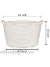 Rope Basket 15"x10" Large Storage Baskets,Cotton Rope Woven Nursery Bins,Cotton Baskets,Off White