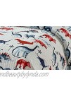 Smart Linen Kids Quilt Coverlet Bedspread Bedding Set for Children Toddlers Boys Dinosaurs Blue Red White New # Dinosaur 1 Full  Queen