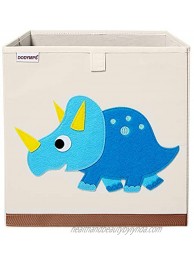DODYMPS Foldable Animal Toy Storage Bins Cube Box Chest Organizer for Kids & Nursery 13 inch Cute Triceratops