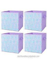 ELUCHANG Foldable Sequin Storage Basket Bin Closet Cubes Kids Toys Organizer Boxes for Nursery Home Drawer Storage Box Decorative4PCS,Purple
