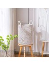 YOUDENOVA Cotton Rope Laundry Hamper 58L Tall Woven Collapsible Dirty Clothes Basket for Blankets Toys Throws Foldable Storage Organizers for Bedroom Livingroom Dorm Rainbow