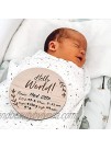 CoCreative Design Baby Birth Name Announcement Sign Wooden Infant Arrival Plaque for Photo Props and Hospital Pictures