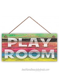 INNAPER Play Room Sign Kid's Room Door Sign 6" x 12" Sign Wall Plaque Nursery Decor Toy Room Sign SignsW9378