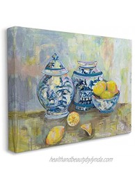 Stupell Industries Lemons and Pottery Yellow Blue Classical Painting Design by Jeanette Vertentes Wall Art 24 x 30 Canvas
