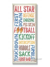 The Kids Room by Stupell All Star Football Typography Rectangle Wall Plaque 7 x 0.5 x 17 Proudly Made in USA
