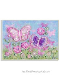 The Kids Room by Stupell Pastel Butterflies in a Garden Rectangle Wall Plaque