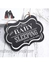 WINOMO Baby Sleeping Sign Shhh Baby Sleeping Please Knock Softly Wood Decorative Sign Nursery Hanging Plaque Baby Door Cot Sign