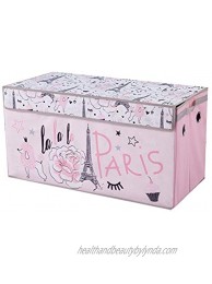 Heritage Kids Poly Canvas Collapsible Toy Storage Trunk 28" W Paris