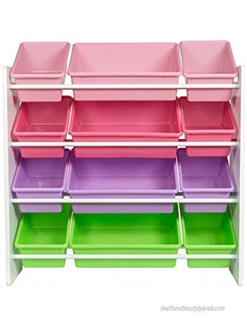 HoneyCanDo Kids Toy Storage Organizer With Bins Pastel
