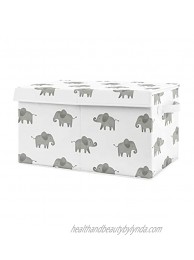 Sweet Jojo Designs Grey and White Elephant Boy or Girl Small Fabric Toy Bin Storage Box Chest for Baby Nursery or Kids Room Gray Watercolor Safari Jungle Animal