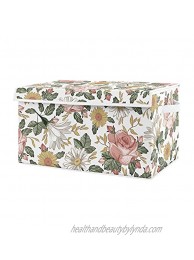 Sweet Jojo Designs Vintage Floral Boho Girl Small Fabric Toy Bin Storage Box Chest for Baby Nursery or Kids Room Blush Pink Yellow and Green Shabby Chic Rose Flower Farmhouse