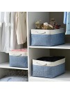 Alefar Fabric Storage Baskets for Organizing3 Pack Decorative Storage Basket Set for Shelves Large Fabric Storage Bins with Handles for Closet Clothes Toy HomeWhite ＆ Blue 15.7" x 11.8" x 8.3"