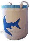 Shark Canvas Toy Storage Bin Nursery Decor Home Organization Small Laundry Hamper Beach Bag
