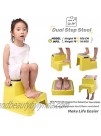 JOOJOM 2 Step Stool for Kids 2 Pack Toddler Stool for Toilet Potty Training | Slip Resistant Soft Grip for Safety as Bathroom Potty Stool & Kitchen Step Stool | Dual Height & Wide Two Step Yellow
