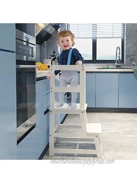 Popin Lover Kitchen Step Stool for Kids and Toddlers with Safety Rail Kids Step Stool Standing Tower Stool for Bathroom& Kitchen