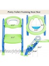 Potty Training Toilet Seat with Step Stool Ladder for Kid and Baby Adjustable Toddler Toilet Training Seat with Soft Anti-Cold Padded Seat Safe Handles and Non-Slip Wide Steps Blue Green for Kids