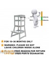 SDADI Kids Kitchen Step Stool with Safety Rail for Toddlers 18 Months and Older Gray LT01G