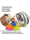 Stuffed Animal Storage Bean Bag Chair 24" for Kids Room DIY Bean Bag Covers Only White Gray Stripes