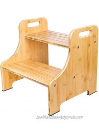 biukpci Step Stool for Adults Kids with Non-Slip Step Pads Wooden Self-Assembly