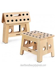 Jiodux Wooden Step Stool 2rd Generation Step Stool for Kids Children & Adult-Folding Step Stool for Living Room,Bedroom,Laundry Room or Garden | Patented Product Wooden Stool 8.8" Height