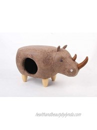TOPETOFNOTCH Animal Stool Rhinoceros Shape Low Stool Change Shoes Stool Sofa Stool Storage for Kids Adult Crate for Cats