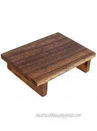 Yuhoo Wooden Step Stool Vintage Mini Lightweight Sturdy Wood Footstool for Adults Kids Perfect for High Beds Reach High Places in Kitchen Bathroom Closet Sink 9.8 x 7.1 x 2.8inch