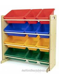 Humble Crew Natural Primary Kids' Toy Storage Organizer with 12 Plastic Bins