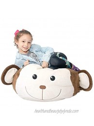 Stuffed Animal Storage Bean Bag Chair Cover “SOFT ’n SNUGGLY” Comfy Cover Kids & Toddlers Prefer Over Canvas Replace Your Mesh Stuffed Toy Hammock or Net Store Extra Blankets & Pillows Too Monkey