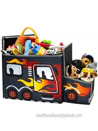 Toy box for boys Junior size interactive Light up LED Toy chest KAP Children's Decorative Racing Truck Storage Bin Toy Storage Foldable Storage Toy Box Pop up Organizer Racing Collection