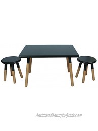 ACEssentials Beech Wood Dipped Kids Activity Table and Stools 31.44" x 23.58" x 18.864" Black 3 Piece Set