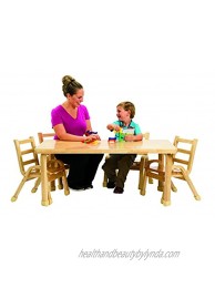 Angeles Baseline 48x30 Classroom Table AB745RPB16 Blue 16” Legs – White Top School Nursery or Preschool Furniture Toddler Daycare Learning Decor
