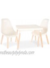 B. Toys by Battat Spaces by Battat – Kids Furniture Set – 1 Craft Table & 2 Kids Chairs with Natural Wooden Legs Ivory