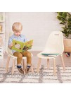 B. Toys by Battat Spaces by Battat – Kids Furniture Set – 1 Craft Table & 2 Kids Chairs with Natural Wooden Legs Ivory