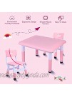 RedSwing 3 in 1 Kids Table and Chair Set Plastic Height Adjustable Activity Block Table Set with 2 Chairs and Storage Bins Pink