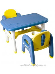 TinyGeeks Kids Table and Chairs Set + Safe for Children + Activity table for Kids + Ideal for Drawing Painting Arts and Crafts + Durable Toddler Table and Chair Set + Mesa para niños Blue & Yellow
