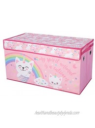 Heritage Kids Poly Canvas Collapsible Toy Storage Trunk 28" W Caticorn